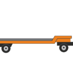 A illustration showing a flatbed tow truck